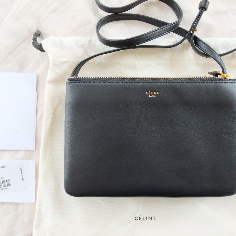 NWT AUTH CELINE Black Trio Crossbody Bag - Picture 3 of 8